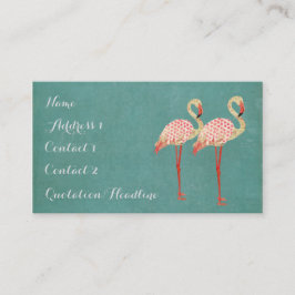 Cartão de visita cor-de-rosa dos flamingos