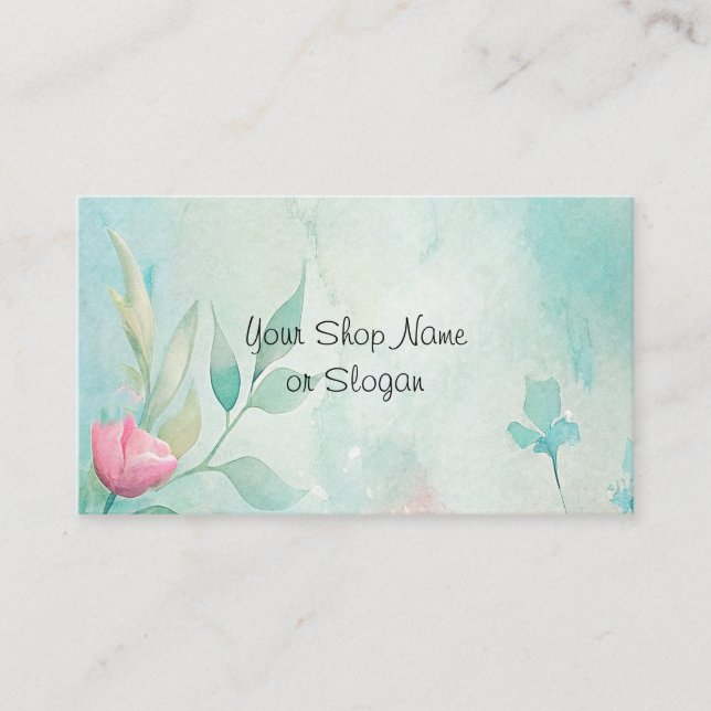 Cartão de visita cor-de-rosa e lacrimejo (Frente)