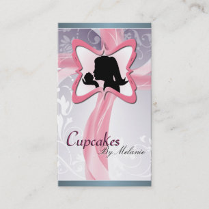 Cartão de visita cor-de-rosa elegante do cupcake