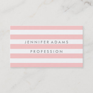 Cartão de visita cor-de-rosa moderno da listra