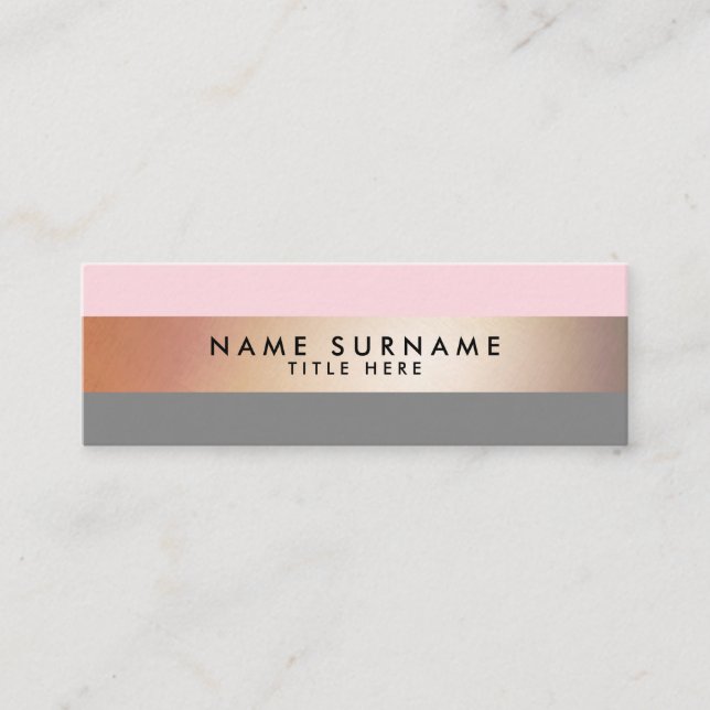 Cartão de visita cor-de-rosa moderno elegante de (Frente)