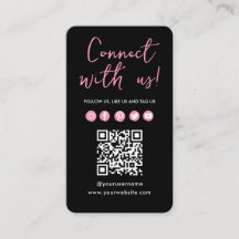 Cor-de-rosa preta se conecta com o código QR da mí