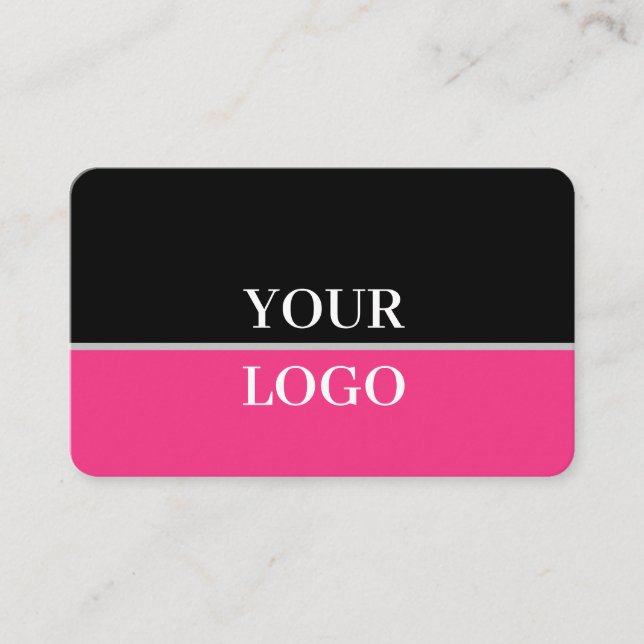 Cartão De Visita Cor-de-rosa preto Elegante moderno (Frente)
