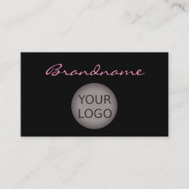 Cartão De Visita Cor-de-rosa preto moderno com as cores personaliza