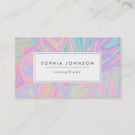 Cartão De Visita Cor do Pastel Iridescente Líquido Abstrato