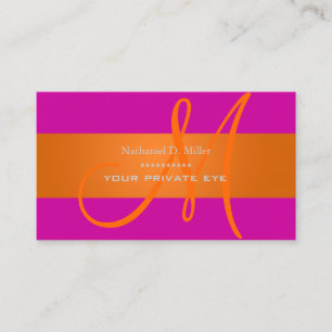 Cartão De Visita Cor do plano de fundo Gradiente Laranja Monograma/