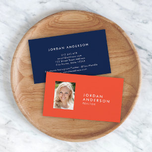 Cartão De Visita Cor editável minimalista simples de foto do perfi