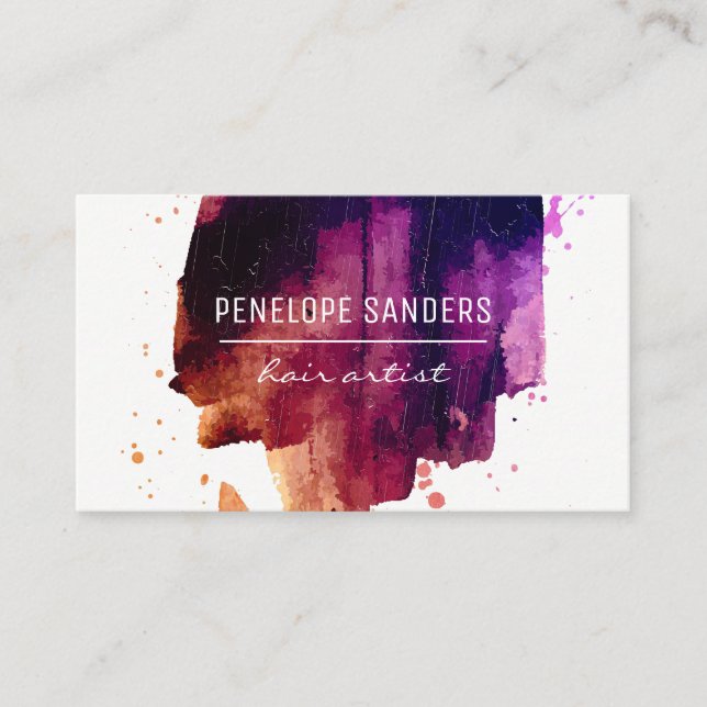 Cartão De Visita Cor Expressiva Esmagada (Frente)