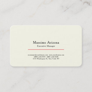 Cartão De Visita Cor Ivory Minimalista Moderno Profissional Simples