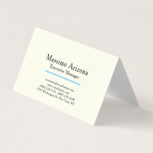 Cartão De Visita Cor Marfim Simples Minimalista Moderno