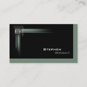 Cartão De Visita Cor Personalizada Moderna do Monograma do Canto Fl