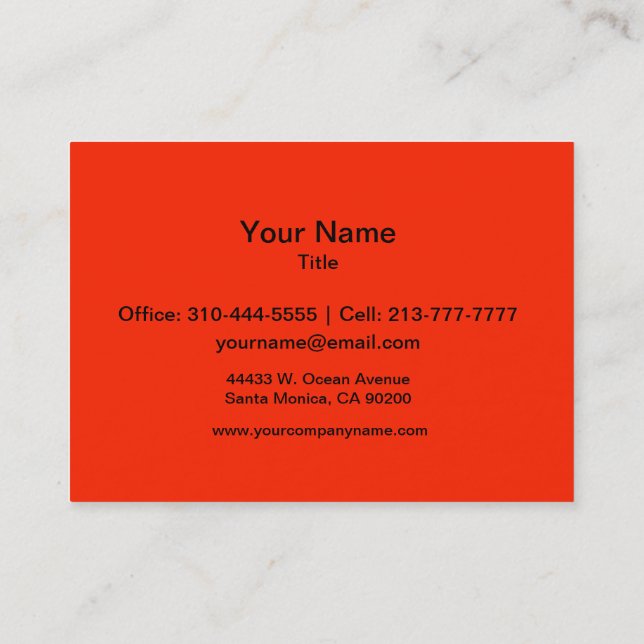 Cartão De Visita Cor Scarlet Solid (Verso)