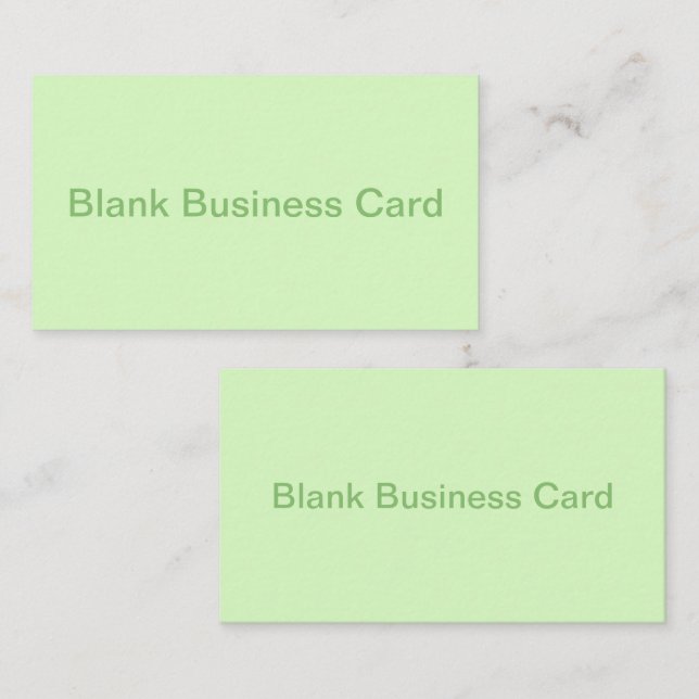 Cartão De Visita Cor Sólida Folha Verde do Pastel (Frente/Verso)