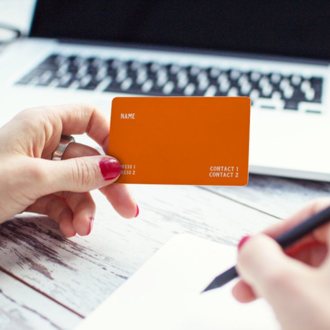 Cartão De Visita cor sólida neon-laranja (Criador carregado)