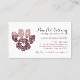 Cartão De Visita Coração Amor Quartzo Pet Babá Grooming Pata