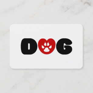 Cartão De Visita Coração de Amor de Cão