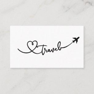 Cartão De Visita Coração de Avião Viagem