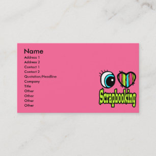 Cartão De Visita Coração de Olho Brilhante Eu Amo Scrapbooking