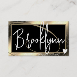 Cartão De Visita Coração de Quadro Dourado do Ouro Na moda do Códig