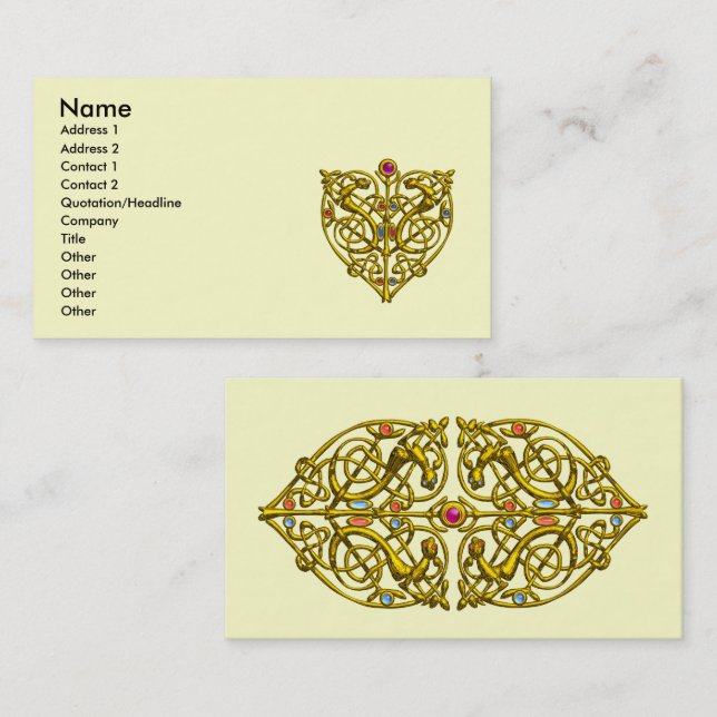 CARTÃO DE VISITA CORAÇÃO DOURADA DO NAMORADOS HYPER,NÓS CELTICOS,GE (Frente/Verso)