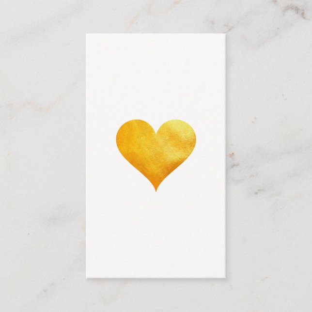 Cartão De Visita Coração Dourado Cutesy (Frente)