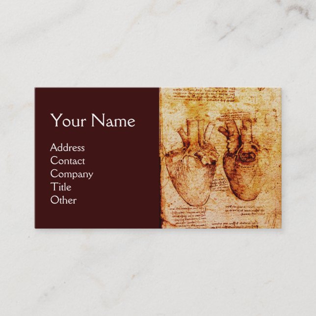 Cartão De Visita Coração E Seus Vasos Sanguíneos, Monograma Cardiol (Frente)