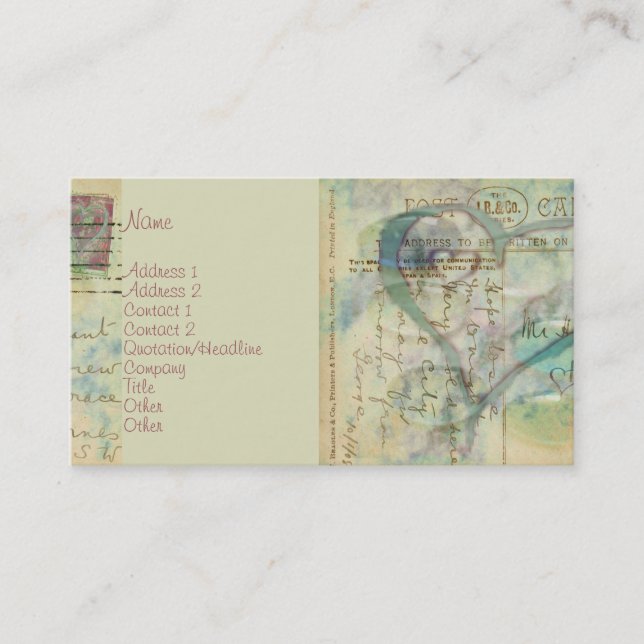 Cartão De Visita Coração-Enfrentado (Frente)