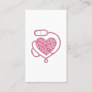 Cartão De Visita Coração Estetoscópio Amor Médico Desenho de Camisa