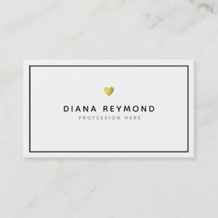 Cartão De Visita coração negro e branco do amor profissional modern