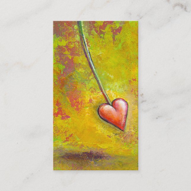 Cartão De Visita Coração no movimento - arte contemporânea da (Frente)