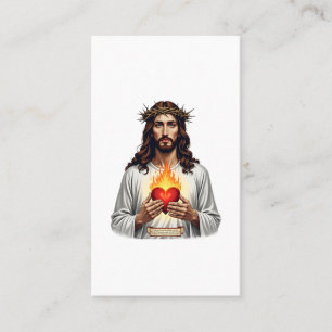 Cartão De Visita Coração Sagrado de Jesus Camisa da Fé com Gravura