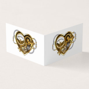 Cartão De Visita Coração Steampunk com Manômetro