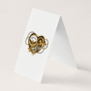 Cartão De Visita Coração Steampunk com Manômetro