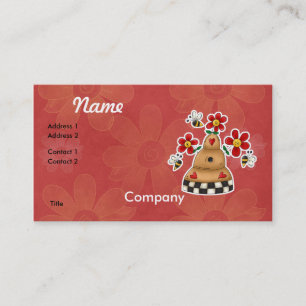 Cartão De Visita Corações Felizes N Flores Colmeia