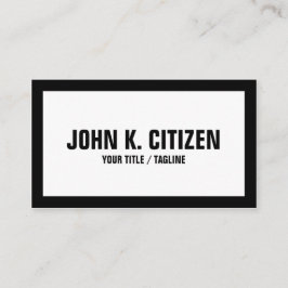 Cartão de visita corajoso básico preto e branco