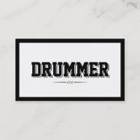 Cartão de visita corajoso moderno do baterista da