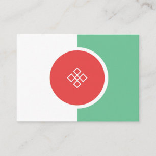 Cartão De Visita Coral, cor-de-rosa e verde-aqua, geométrica simpl