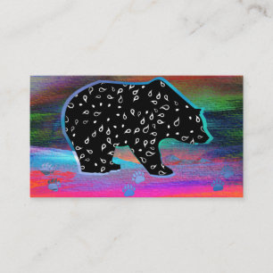 Cartão De Visita Cores Claras do Norte de Espírito Urso Preto