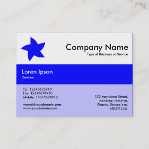 Cartão De Visita Cores da Banda central - Azul - Estrela giratória