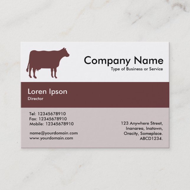 Cartão De Visita Cores da Banda central - Castanho - Vaca (Frente)