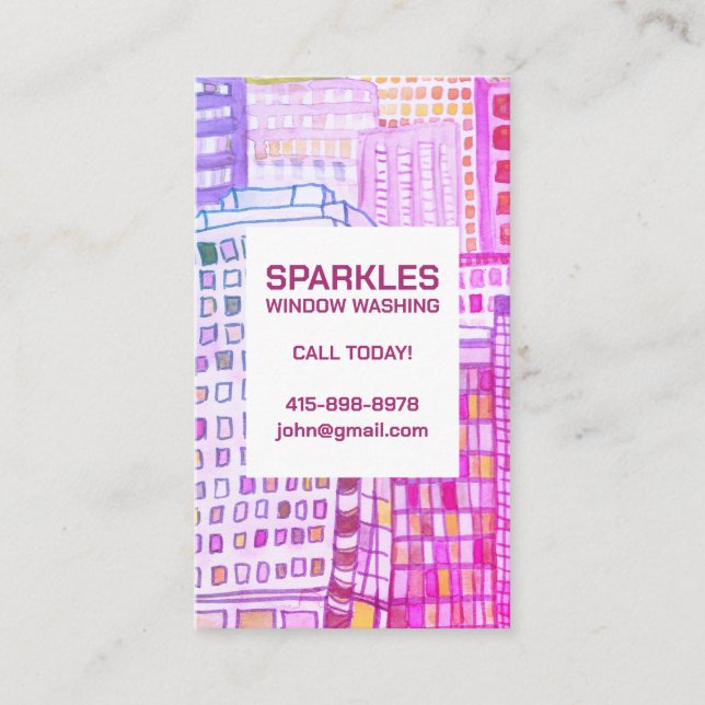 Cartão De Visita Cores de água de lavagem comercial (Frente)