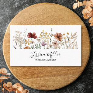 Cartão De Visita Cores de água personalizadas Flor Bonito de flor s