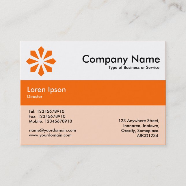 Cartão De Visita Cores de Banda central - Laranja - Deco de arte (Frente)