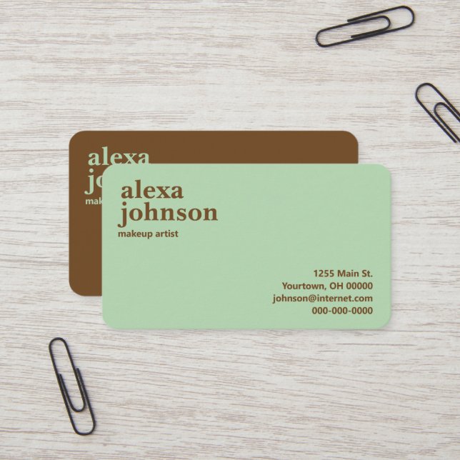 Cartão De Visita Cores de Boho Contemporâneas (Frente/Verso In Situ)