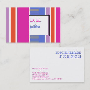 Cartão De Visita Cores frescas e elegantes da moda