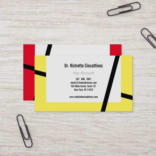 cartão de visita cores mono vermelho amarelo preto (Frente/Verso In Situ)