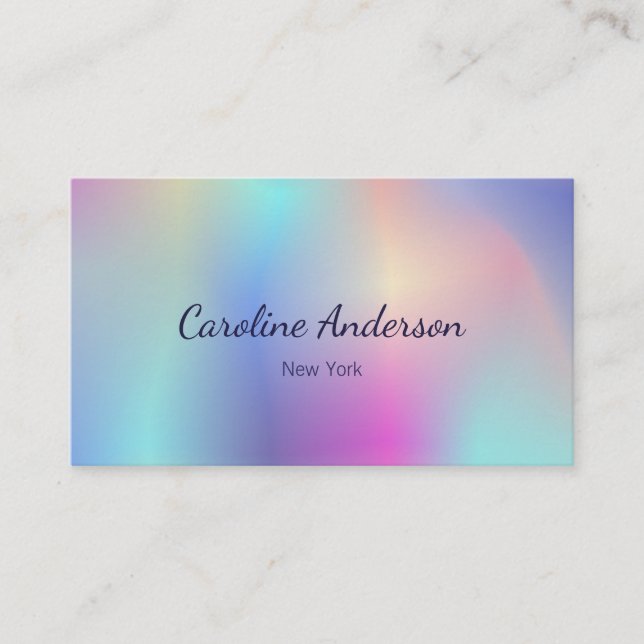 Cartão De Visita cores pastel iridescentes (Frente)