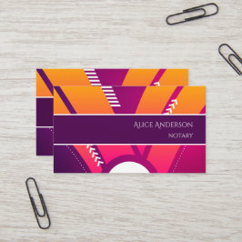Cartão De Visita Cores vívidas laranja roxo feminino colorido