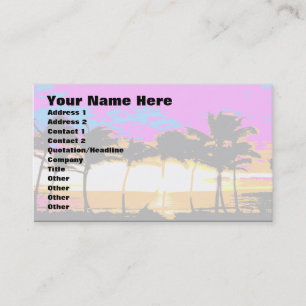 Cartão De Visita Corey Tiger 80s Palm Trees Sunset