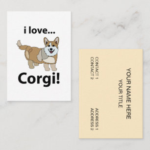 Cartão De Visita Corgi Eu Amo Corgi